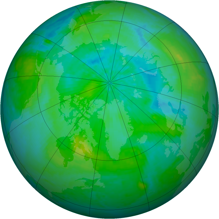 Arctic ozone map for 27 August 2001